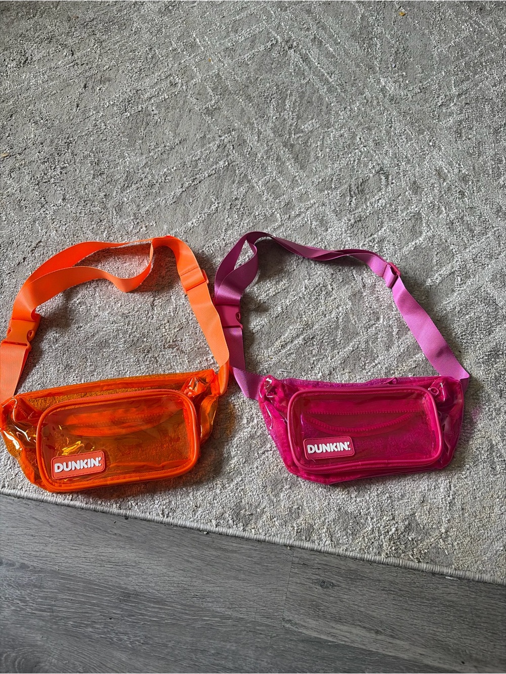Dunkin' Clear Neon Fanny Pack - Orange & Pink